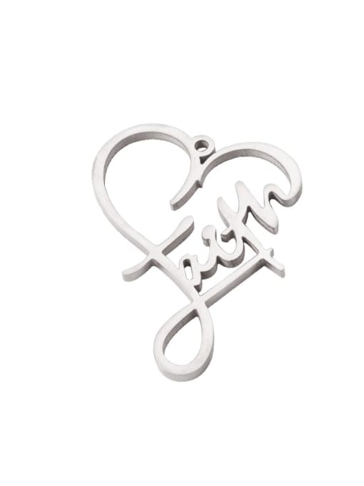 Steel color Stainless steel Letter Trend Pendant