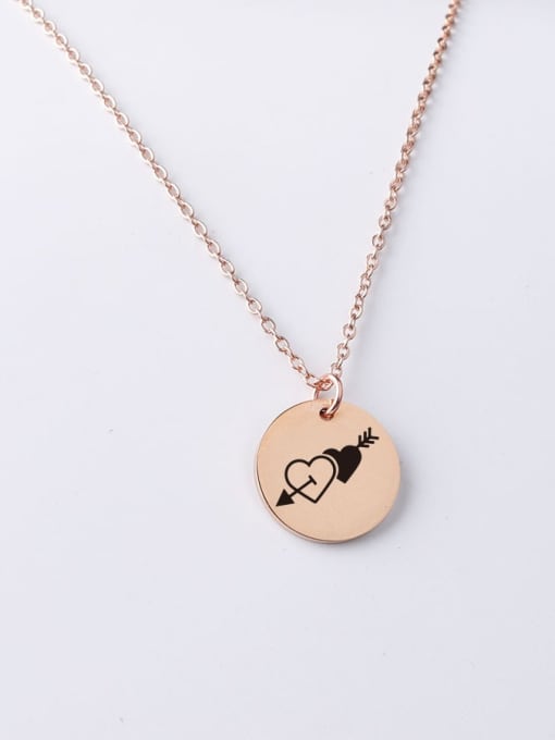 Rose Gold 107 Stainless steel Round Minimalist Necklace