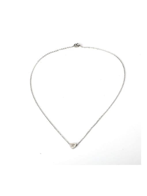 MEN PO Stainless steel Letter Heart Minimalist Necklace 1