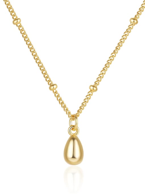 golden 925 Sterling Silver Water Drop Minimalist Necklace
