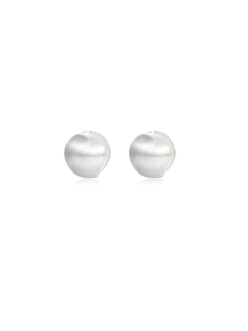 YUANFAN 925 Sterling Silver Round  Ball Minimalist Stud Earring 3