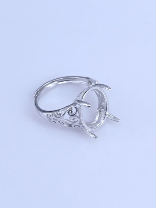 Supply 925 Sterling Silver 18K White Gold Plated Geometric Ring Setting Stone size: 8*10 11*13 10*14 12*15 13*17 15*20MM 2