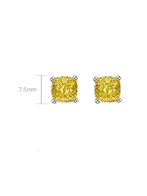 A&T Jewelry 925 Sterling Silver High Carbon Diamond Geometric Dainty Stud Earring 2