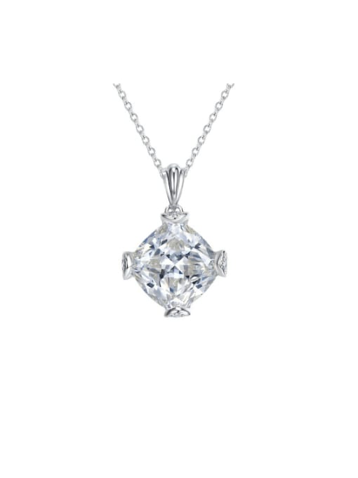 M&J 925 Sterling Silver High Carbon Diamond Geometric Dainty Necklace