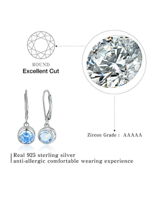LOLUS 925 Sterling Silver Cubic Zirconia Geometric Dainty Hook Earring 2