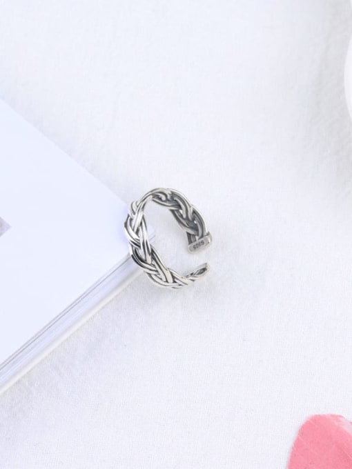 ACEE 925 Sterling Silver Geometric Vintage Band Ring