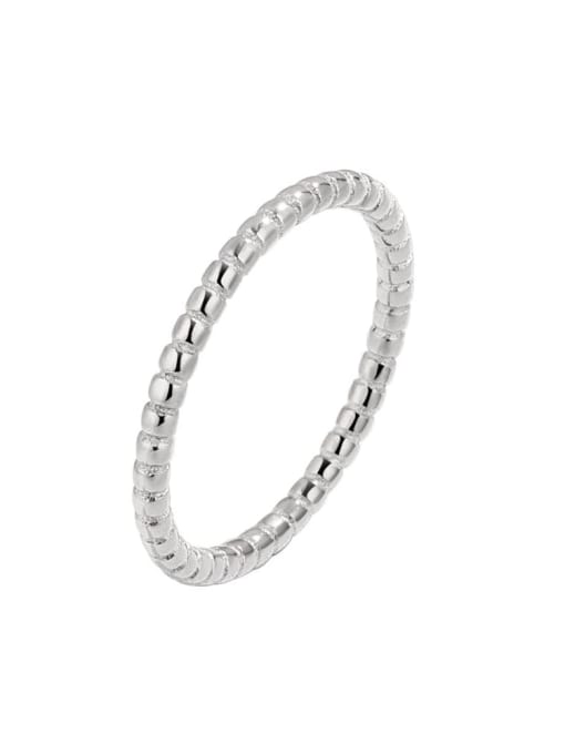 PNJ-Silver 925 Sterling Silver Bead Geometric Minimalist Band Ring 4