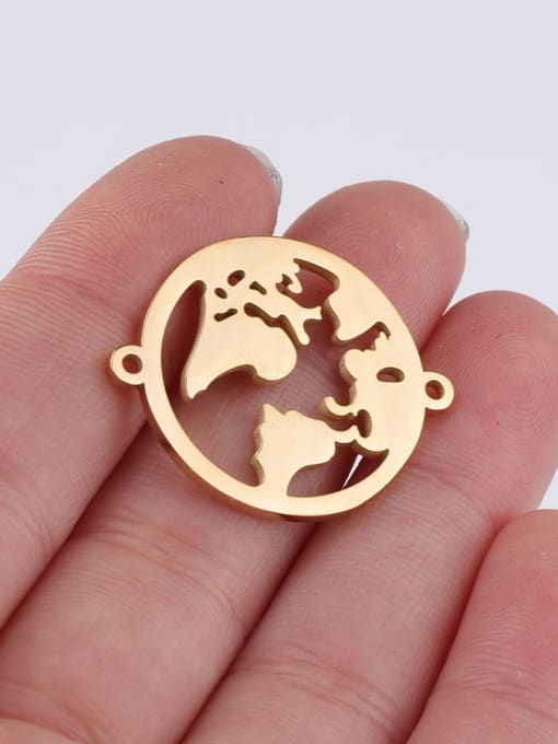 golden Stainless steel Round World Map Minimalist Connectors