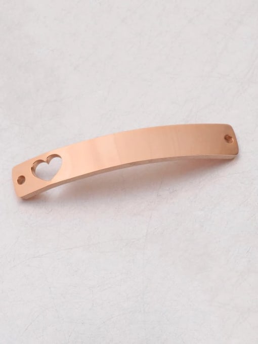 rose gold Stainless Steel Hollow Love Curved Rectangular Connector