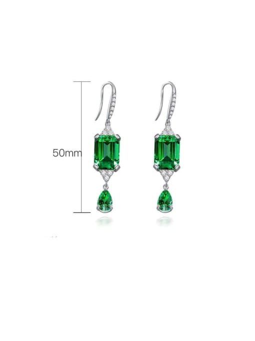 A&T Jewelry 925 Sterling Silver High Carbon Diamond Green Water Drop Luxury Earring 2