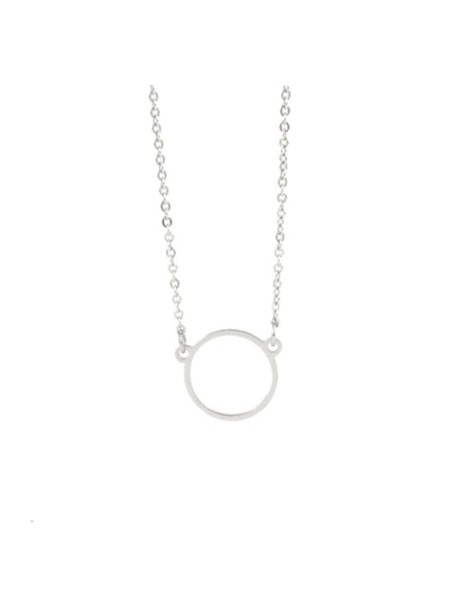 Steel color Stainless steel Round Minimalist Necklace