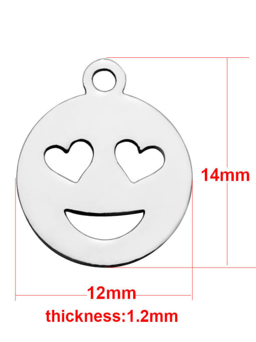 FTime Stainless steel Heart Face Charm Height : 14 mm , Width: 12 mm 1