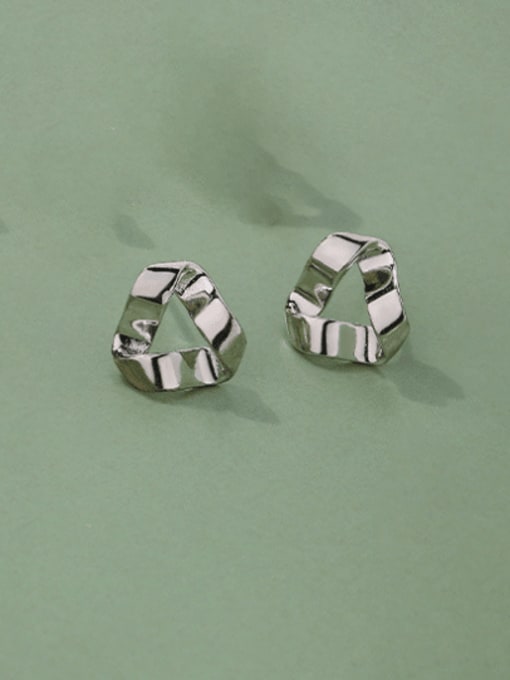 E2476 Platinum 925 Sterling Silver Geometric Minimalist Stud Earring