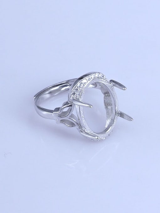 Supply 925 Sterling Silver 18K White Gold Plated Geometric Ring Setting Stone size: 9*11 11*13 12*15 13*18 15*20MM 2