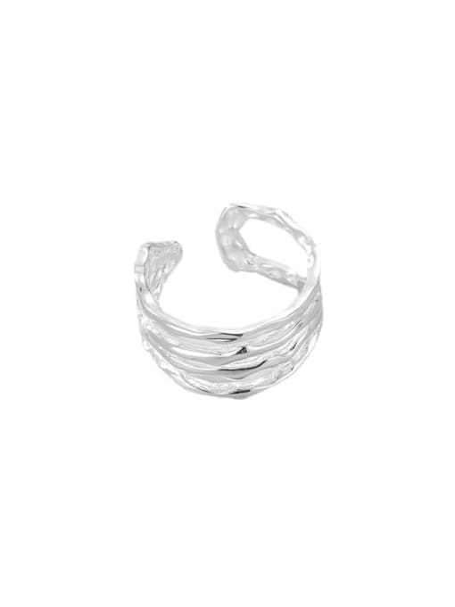 ARTTI 925 Sterling Silver Geometric Minimalist  Multilayer layer Line Stackable Ring 4