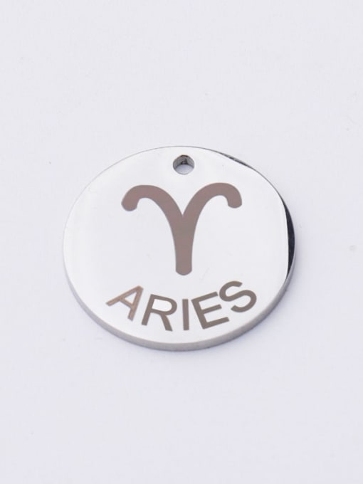 Aries Stainless steel Laser Lettering 12 constellations Single hole DIY jewelry accessories