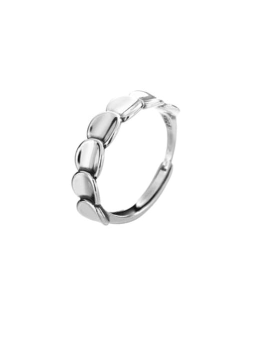 TAIS 925 Sterling Silver Smooth Geometric Vintage Band Ring 0