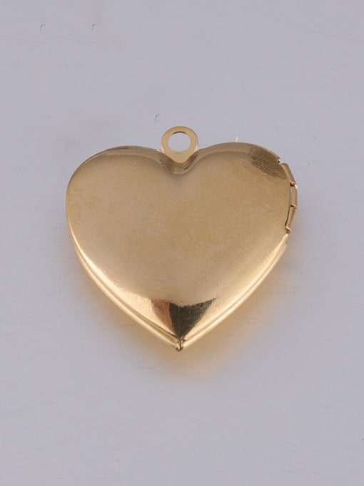 golden Stainless Steel Heart Shaped Photo Box Couple Pendant
