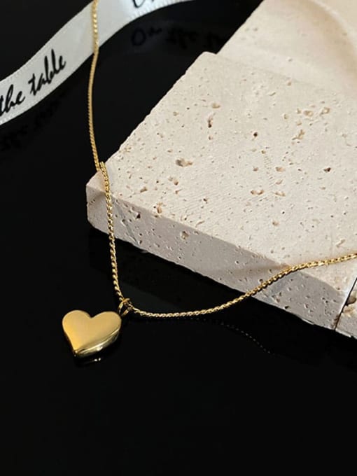 MEN PO Titanium Steel Heart Minimalist Necklace 2