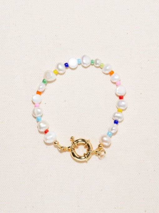 Bracelet bp5 6 Freshwater Pearl Multi Color Geometric Bohemia Handmade Beading Necklace