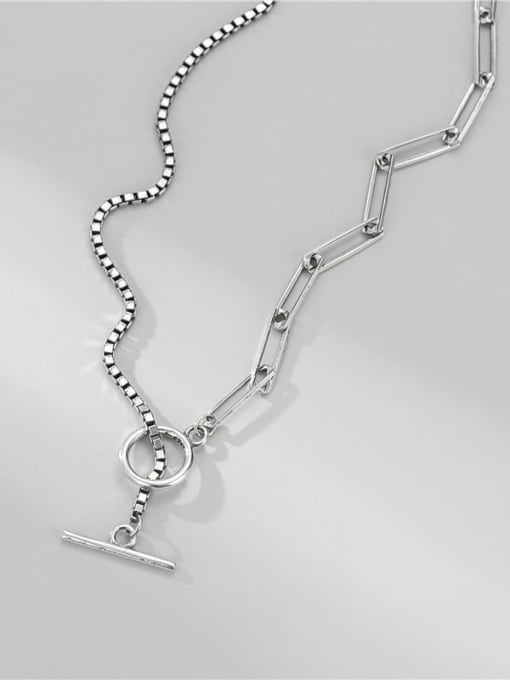 ARTTI 925 Sterling Silver Cross Vintage Asymmetric ChainNecklace 2