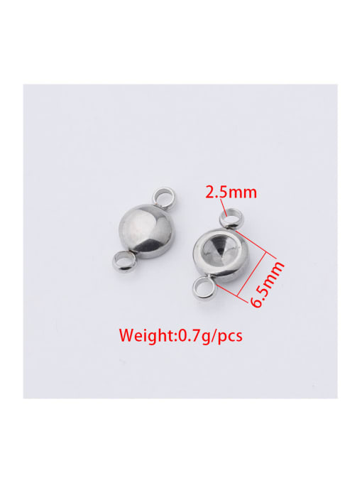 MEN PO Stainless steel Round Double circle birthstone base Connectors 1
