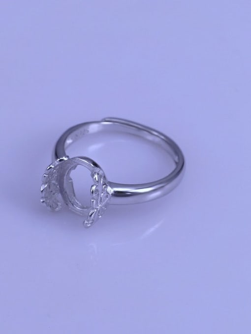 Supply 925 Sterling Silver 18K White Gold Plated Flower Ring Setting Stone size: 10*12mm 1