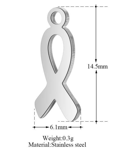 FTime Stainless steel Charm Height : 14.5 mm , Width: 6.1mm 1