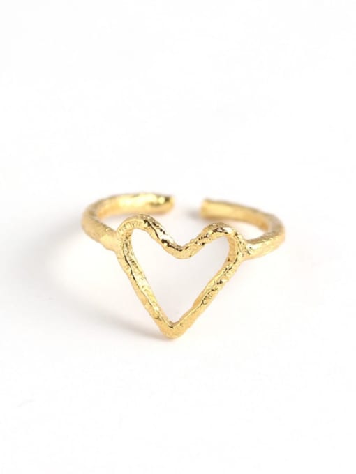 ACEE 925 Sterling Silver Heart Minimalist Band Ring 2