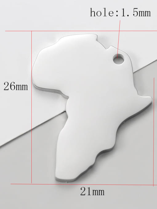 FTime Stainless Steel Africa Map Shape Pendant 2