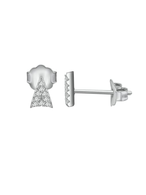 A&T Jewelry 925 Sterling Silver Cubic Zirconia Triangle Dainty Stud Earring 0