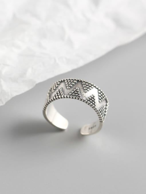 ACEE 925 Sterling Silver Geometric Trend Band Ring 2