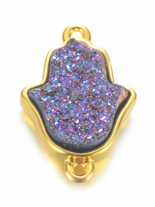Mysterious purple Multicolor Crystal Charm Height : 19 mm , Width: 12.5 mm