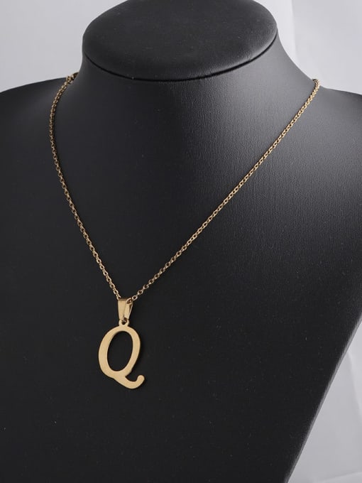 Golden Q Stainless steel Letter Minimalist Necklace