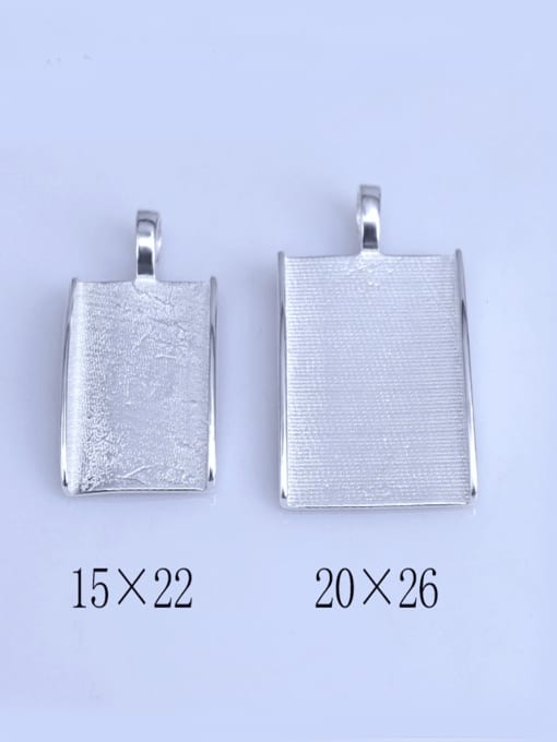 Supply 925 Sterling Silver 18K White Gold Plated Geometric Pendant Setting Stone size: 15*22mm 20*26mm 0