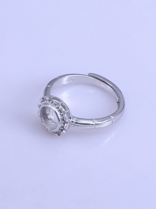Supply 925 Sterling Silver 18K White Gold Plated Round Ring Setting Stone size: 6*6mm 1