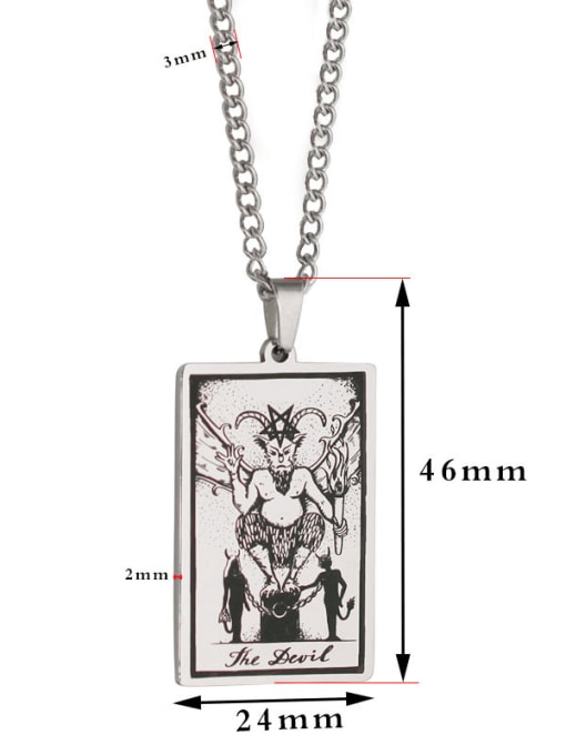 M&J The Devil's Tarot hip hop stainless steel titanium steel necklace 1