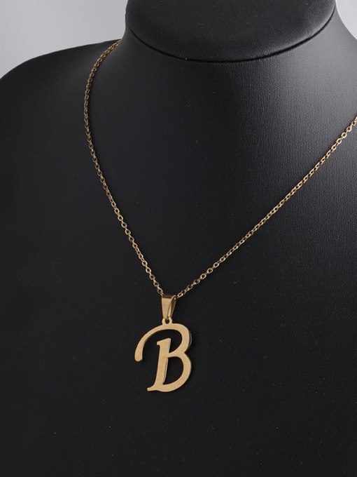 Golden B Stainless steel Letter Minimalist Necklace