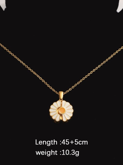 Gold 18mm Stainless steel Enamel Flower Minimalist Necklace