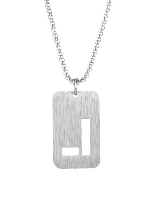 Letter L Pearl Chain Titanium Steel Letter Minimalist Long Strand Necklace