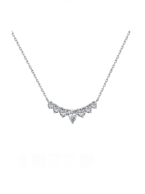 DY190647 S W WH 925 Sterling Silver Cubic Zirconia Geometric Dainty Necklace