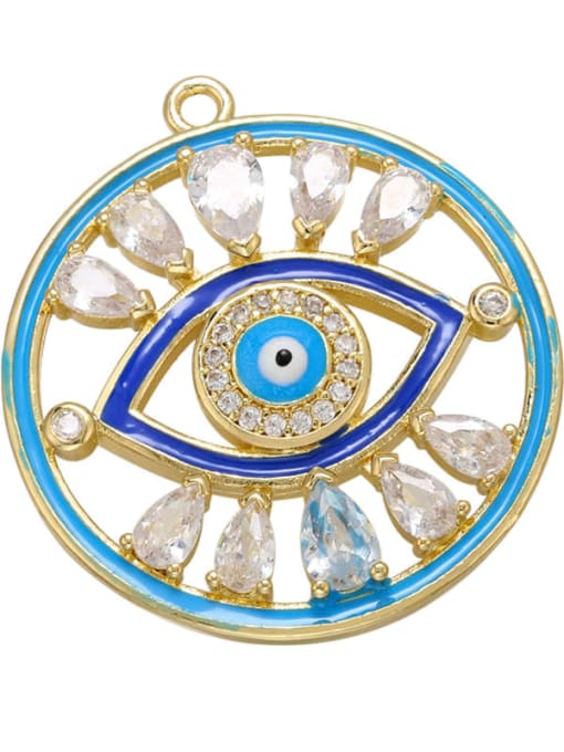 eye Brass Round Eye Zircon Oil Drop Pendant