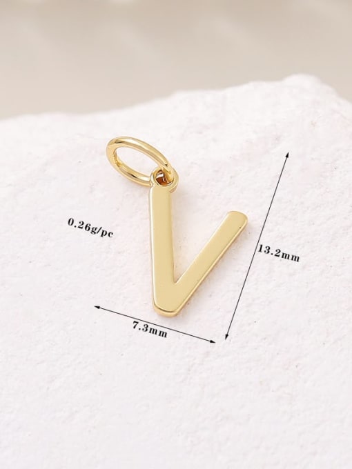 14 K gold H 11379 Brass Minimalist English  Letter  Pendant
