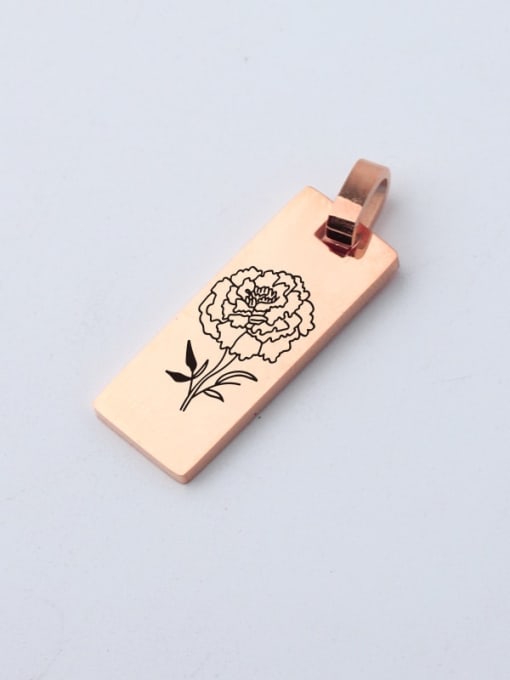 Big rose gold 209 Stainless Steel Laser Lettering Flower Single Hole Diy Jewelry Accessories