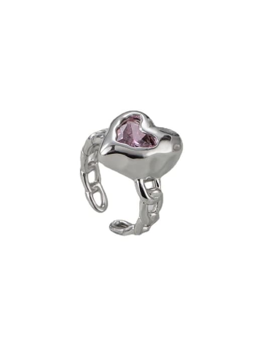 ARTTI 925 Sterling Silver Cubic Zirconia Heart Vintage Band Ring 3