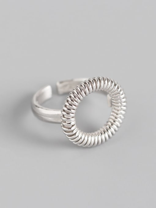Platinum 925 Sterling Silver Geometric Minimalist Blank Ring