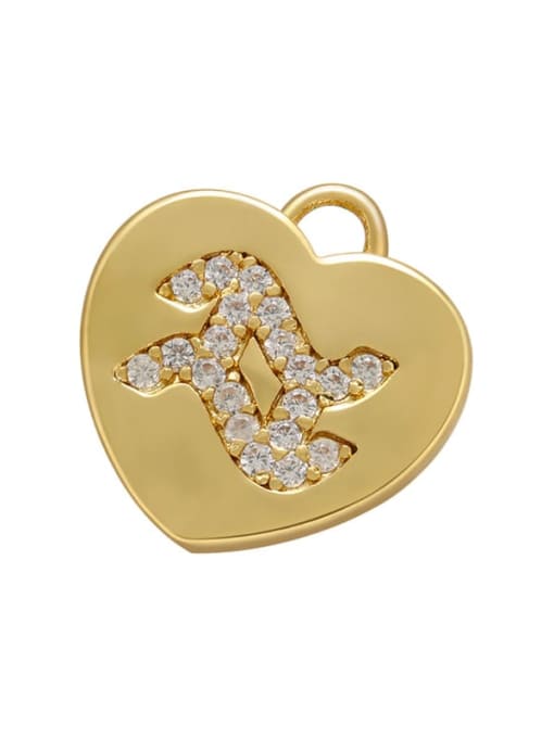 Golden Aquarius Micro-set heart-shaped pie zodiac inlaid jewelry accessories
