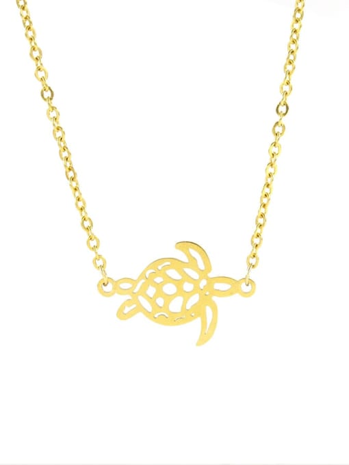 golden Stainless steel Turtle Trend Necklace