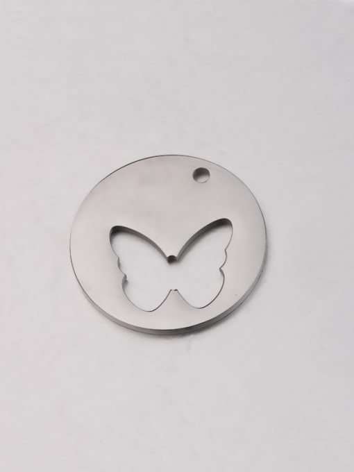 Steel color Stainless steel disc electroplating hollow butterfly single hole pendant accessories