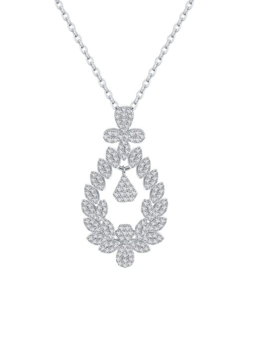 A&T Jewelry 925 Sterling Silver Cubic Zirconia Flower Dainty Necklace